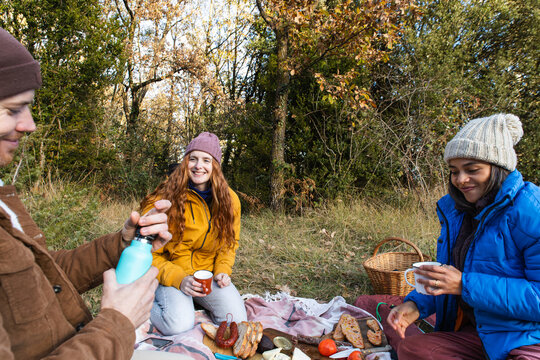 Autumn picnic with friends