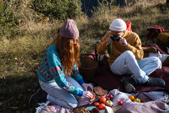 Autumn picnic with friends