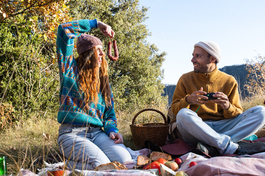 Autumn picnic with friends