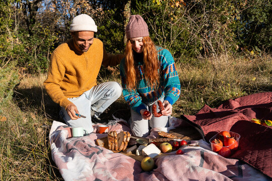 Autumn picnic with friends