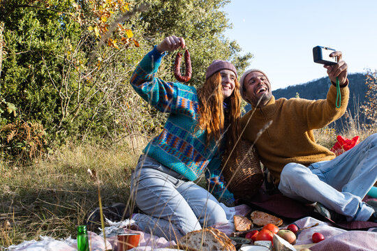 Autumn picnic with friends