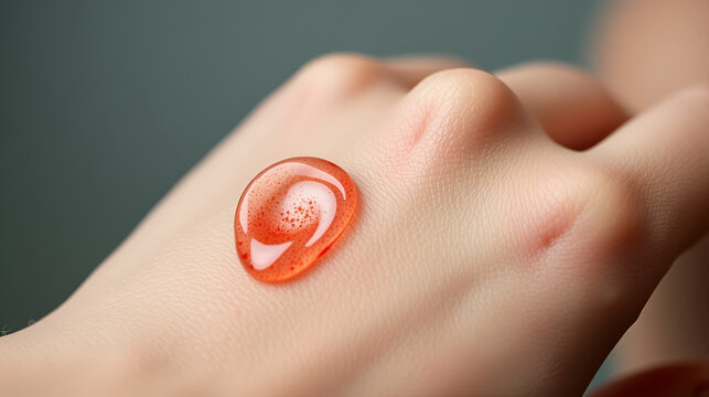 Wound on human skin in hydrogen peroxide