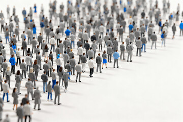 Crowd of people in gray clothing