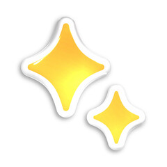 つやつやと光沢あるキラキラの画像　ぷっくりとした立体的なシール風のキラキラマーク素材　単品　