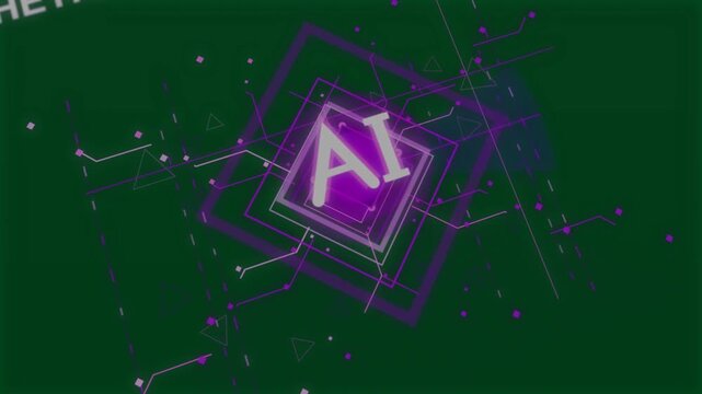 Dim outline emerging AI emblem forming pulsing reaching lines HUD sliding transparent showing core