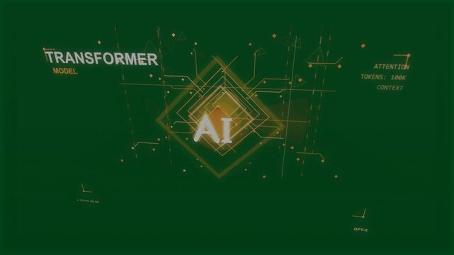 On load AI emblem pulsing on transparent HUD diamonds expanding traces linking nodes to show focus