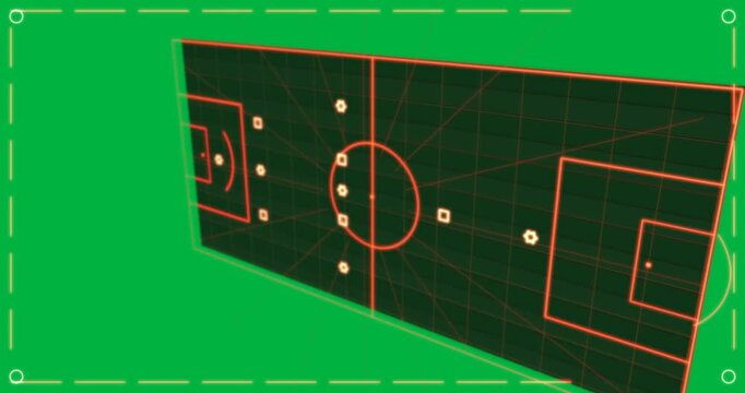 Black frame starting panel rotating drawing triangle path showing tactic on transparent backdrop