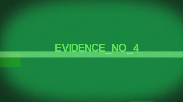 EVIDENCE_NO_4 holding center as top scan starting, bars sliding glitching revealing on transparent