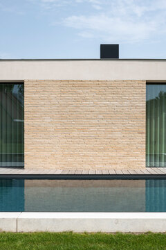 minimalist facade and pool