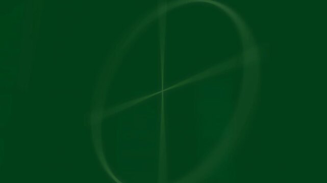 Green reticle rotating and widening after slash shifts, forming HUD crosshair on transparent layer