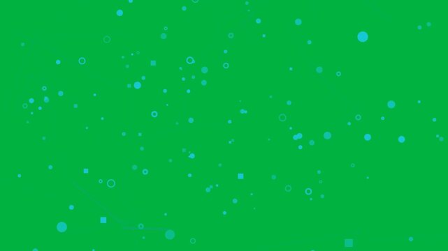 Cyan network shifting on first frame forming triangles and showing change on transparent canvas