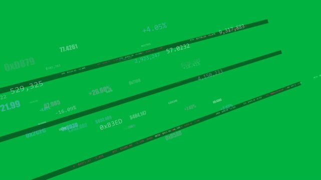 On play transparent HUD shifting diagonal, hex IDs sliding, percent +4