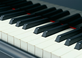 piano keys closeup