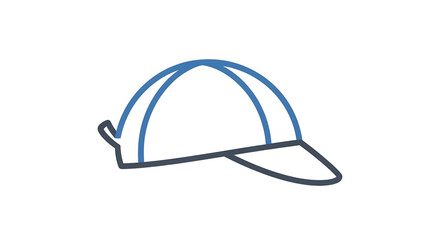 Fototapeta premium Clean line art illustration of a classic baseball cap, featuring a simple and modern design suitable for depicting sports accessories, casual headwear, or outdoor lifestyle fashion elements