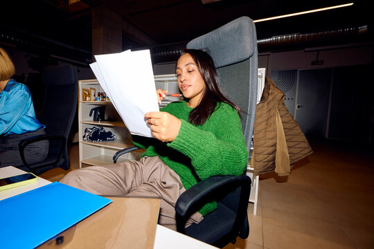 Woman reviewing paperwork