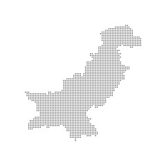 Obraz premium Pakistan map dotted, black point, on white background. Vector illustration