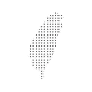 Taiwan map dotted, black point, on white background. Vector illustration