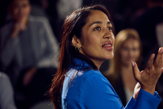 Woman gives a presentation