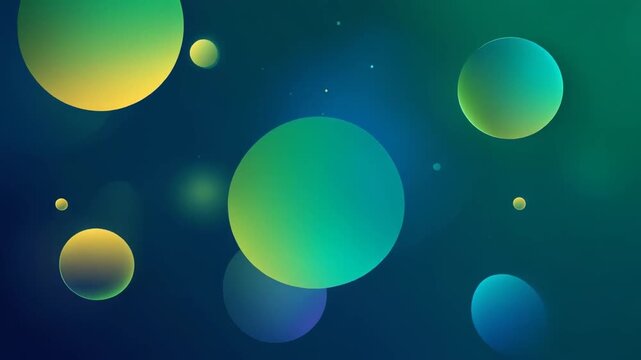 A vibrant abstract image featuring floating spheres, showcasing a colorful gradient