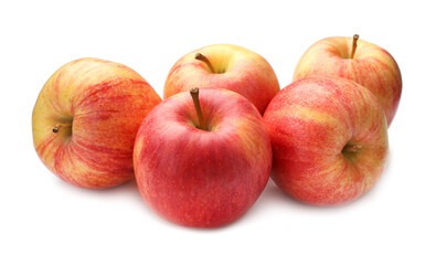 Fresh ripe red apples isolated on white