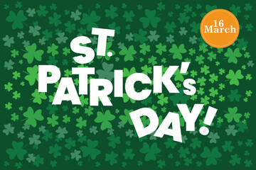 Retro style St Patricks Day background with classic textures and shamrock accents