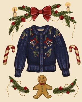 Christmas sweater illustration