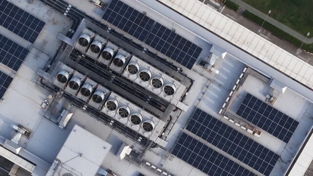 Aerial drone video of a large scale data center in Thailand, highlighting big data processing, machine learning infrastructure, colocation services, and cloud computing facilities supporting digital t