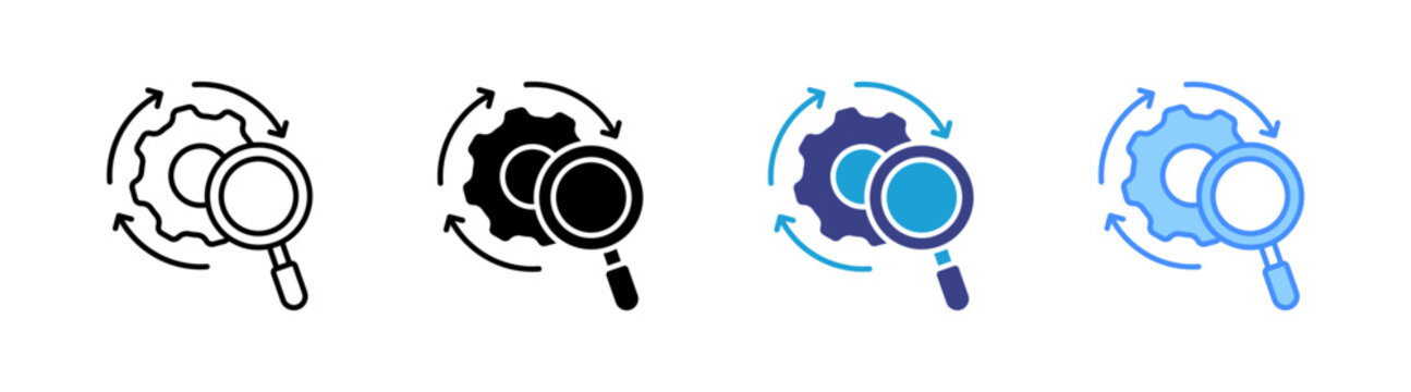 Diligence icon set multiple style collection