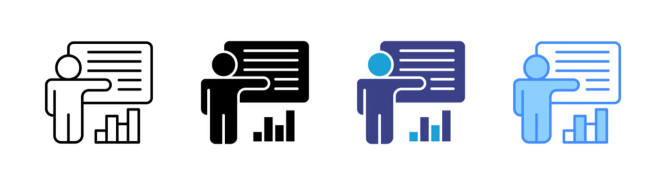 Interpretation icon set multiple style collection