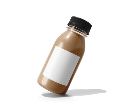 Coffee bottle packaging With Blank Label isolated on transparent background, prepared for mockup, 3D render.