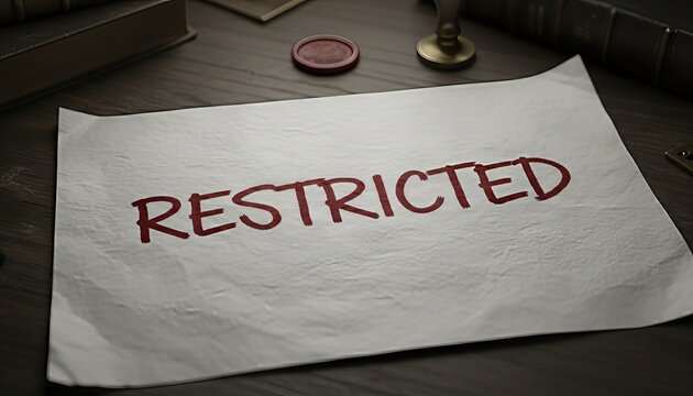 Restricted Document Notice with Sealed Stamp