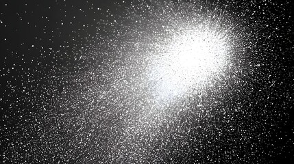 White Paint Explosion on Black Background with Dramatic Powder Splash and Particle Burst Effect