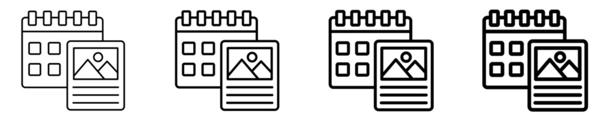 Content Calendar  Icon Set Different Style Collection