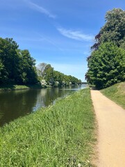 A bike path along a canal