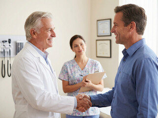 Obraz premium doctor examining senior patient in hospital