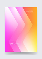 Abstract pink and orange gradient background featuring layered chevron shapes for creative marketing and social media graphics