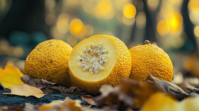 ugli fruit isolated on autumn background