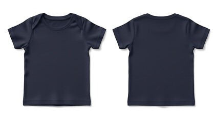 Mockup of a navy blue color baby tee short sleeve t-shirt