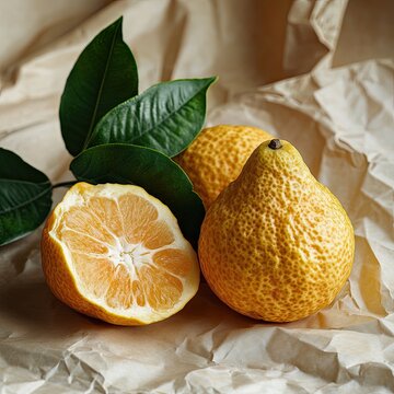 ugli fruit isolated on paper background