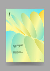 Fototapeta premium Modern abstract design with soft organic shapes in yellow and mint green gradients creating a natural and fresh atmosphere