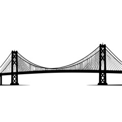 Fototapeta premium bridge silhouette icon vector isolated on white background