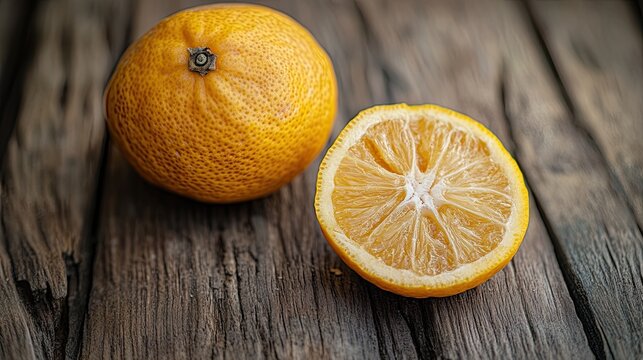 ugli fruit isolated on wooden background