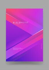 Fototapeta premium Sharp minimalist design featuring overlapping diagonal planes with vibrant purple and pink gradients and light streaks