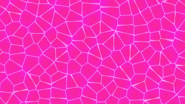 Pink Voronoi Cell Pattern with Glowing Edges