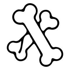Fototapeta premium Crossed Bones Icon Outline