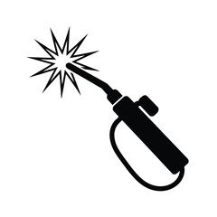 Black and white illustration of a welding torch in operation