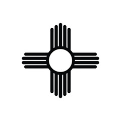 Black and white image of the state flag symbol of new mexico