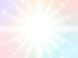 カラフルな集中線の背景、キラキラの輝く模様