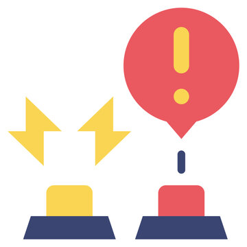 push buttom exclamation alert warning flat style icon