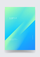 Fototapeta premium Clean simple poster featuring a smooth turquoise to blue gradient with a subtle diagonal light effect